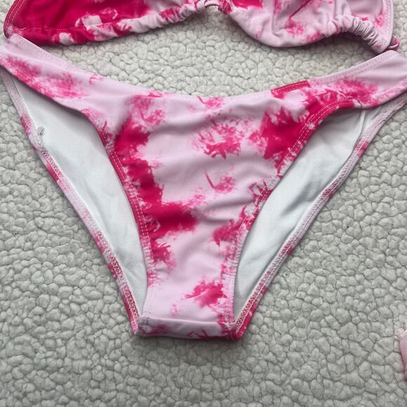 Pink Tie Dye Bikini w/ Top Cover Up Small - Picture 3 of 11